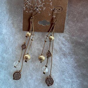 gold dangle chain earrings- fashion jewelry